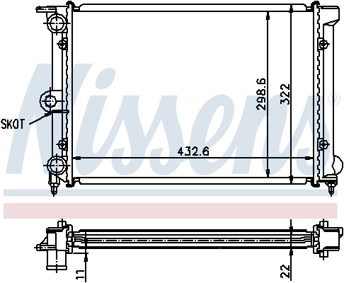 Radiador de esfriamento de motor 651631 Nissens