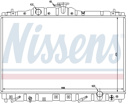 Radiador de esfriamento de motor Nissens 63313