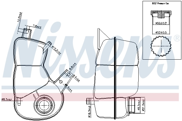 Tanque de expansão do sistema de esfriamento 5507ZB1 PLUS AFTERMARKET