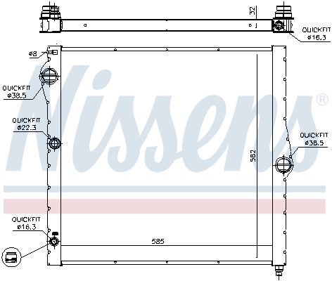 Radiador de esfriamento de motor Nissens 60827