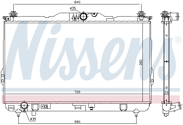 Radiador de esfriamento de motor 675017 Nissens
