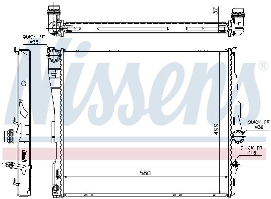 Radiador de esfriamento de motor Nissens 60807