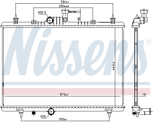 Radiador de esfriamento de motor 637645 Nissens