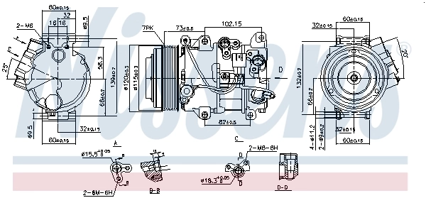Compressor de aparelho de ar condicionado 890141 Nissens