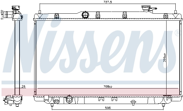 Radiador de esfriamento de motor 13516 TYC