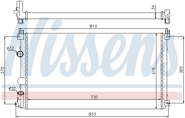 Radiador de esfriamento de motor 63819 Nissens