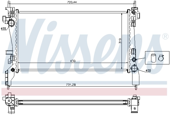 Radiador de esfriamento de motor Nissens 636004