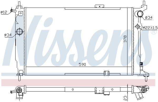 Radiador de esfriamento de motor 63252A Nissens