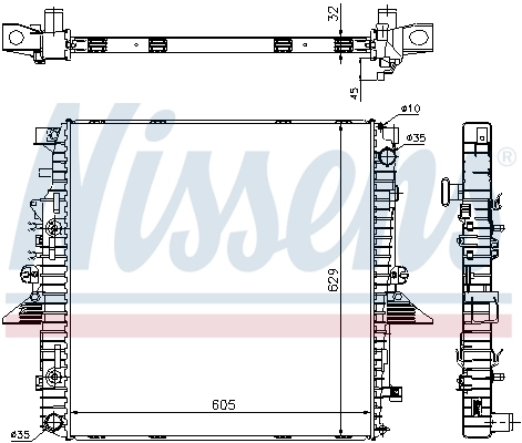 Radiador de esfriamento de motor 64320A Nissens
