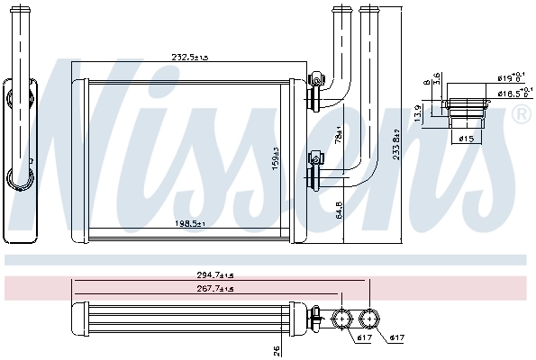 707076 Nissens Radiador de forno (de aquecedor)