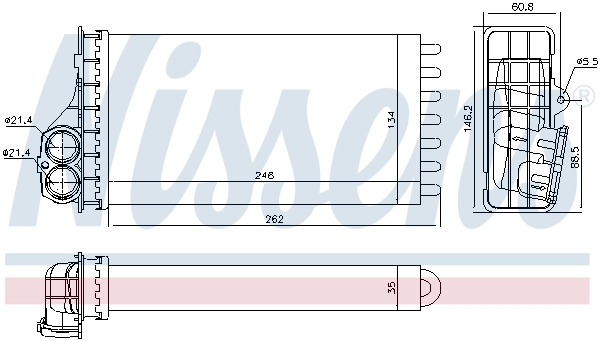Radiador de forno (de aquecedor) Nissens 707091