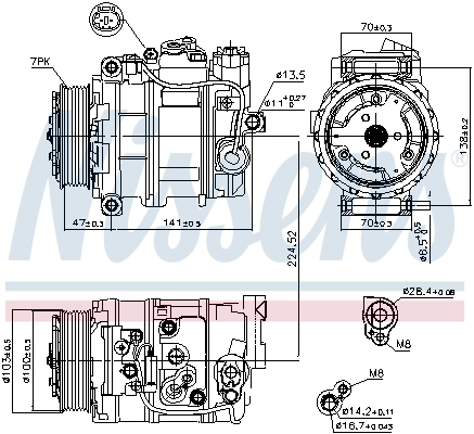 89090 Nissens Compressor de aparelho de ar condicionado