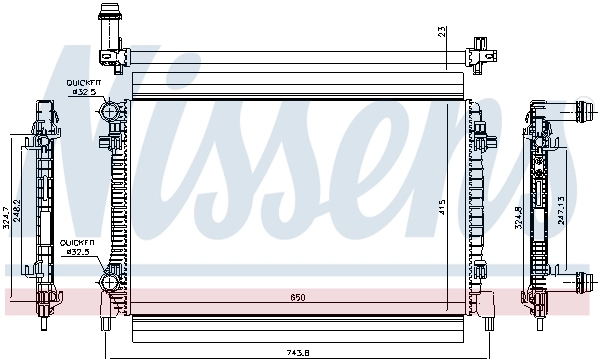 Radiador de esfriamento de motor 65327 Nissens