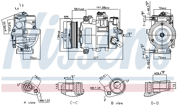 890757 Nissens Compressor de aparelho de ar condicionado