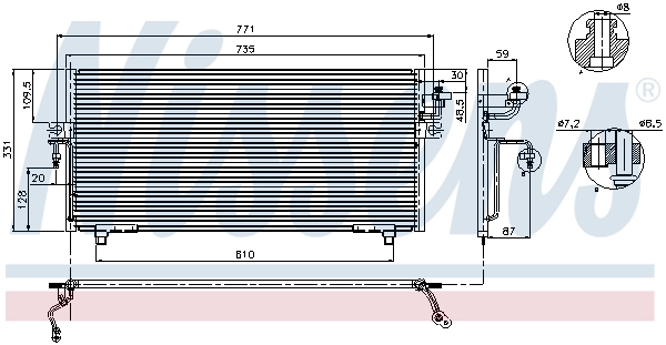 Radiador de aparelho de ar condicionado Nissens 94299