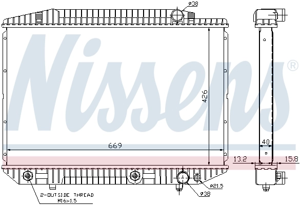 Radiador de esfriamento de motor 62727A Nissens