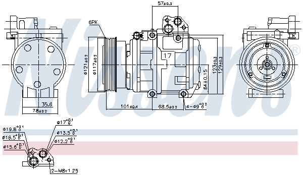 890234 Nissens Compressor de aparelho de ar condicionado
