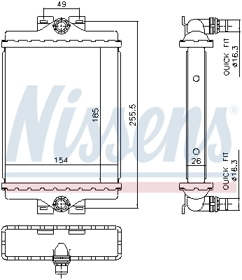 Radiador de esfriamento de motor adicional 606296 Nissens