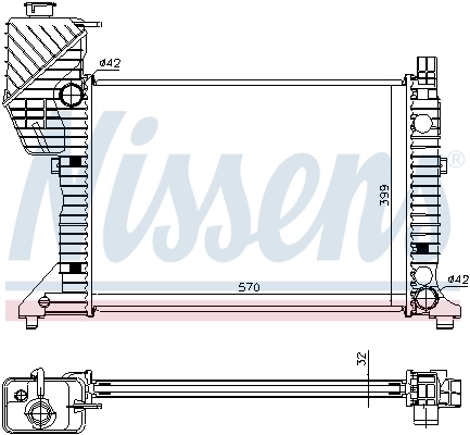 Radiador de esfriamento de motor Nissens 62687A