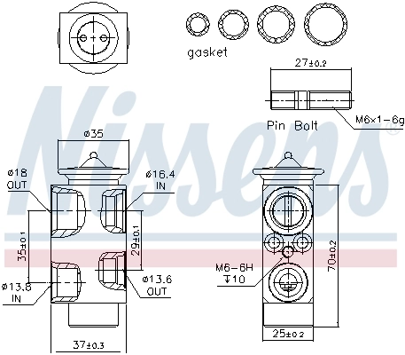 Válvula TRV de aparelho de ar condicionado Nissens 999251