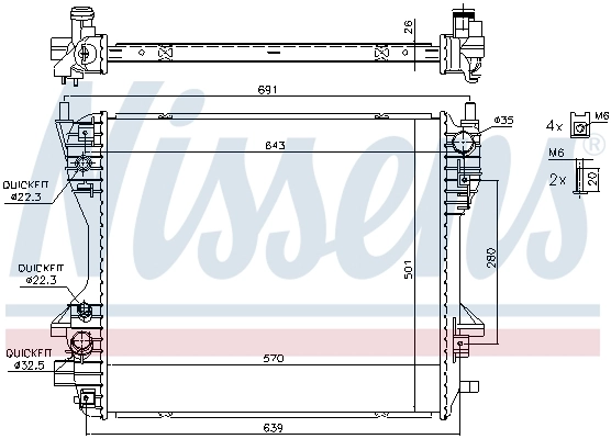 66709 Nissens Radiador de esfriamento de motor