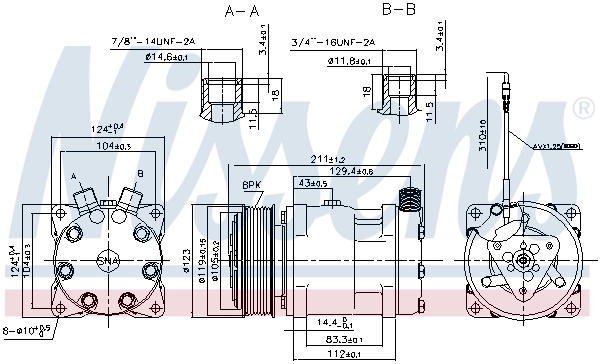 Compressor de aparelho de ar condicionado 89632 Nissens