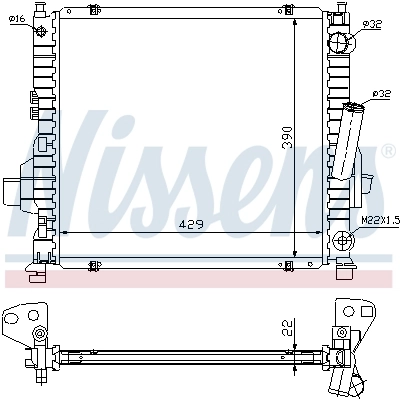 Radiador de esfriamento de motor 63984 Nissens