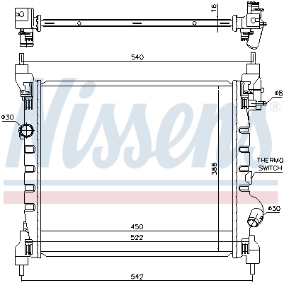  Radiador de esfriamento de motor Chevrolet Spark (Matiz) hatchback (M300) (2010 - 2026) 