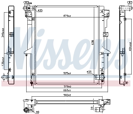 Radiador de esfriamento de motor 628965 Nissens