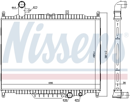 Radiador de esfriamento de motor 64332 Nissens