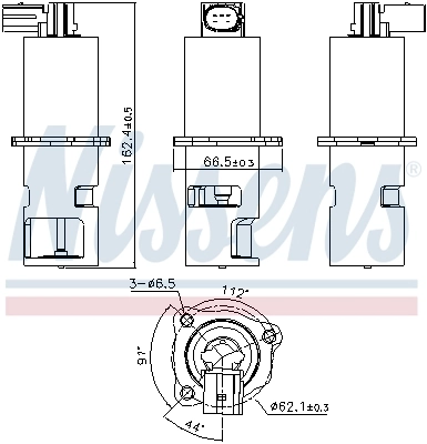 98163 Nissens Válvula EGR de recirculação dos gases