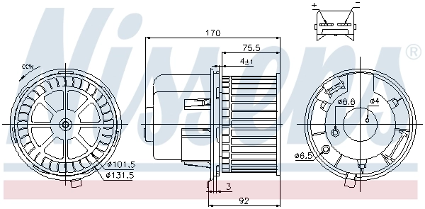 Motor de ventilador de forno (de aquecedor de salão) Nissens 87061