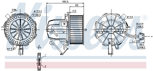 Motor de ventilador de forno (de aquecedor de salão) Nissens 87075