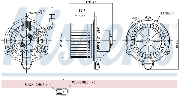 Motor de ventilador de forno (de aquecedor de salão) 87820 Nissens
