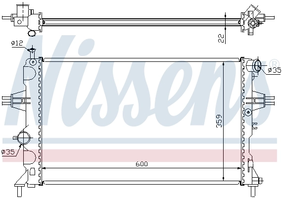 Radiador de esfriamento de motor Nissens 630041
