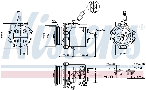 Compressor de aparelho de ar condicionado 89591 Nissens