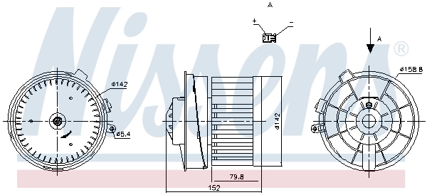 Motor de ventilador de forno (de aquecedor de salão) 87721 Nissens
