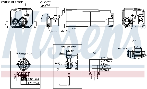 Tanque de expansão do sistema de esfriamento Nissens 996261