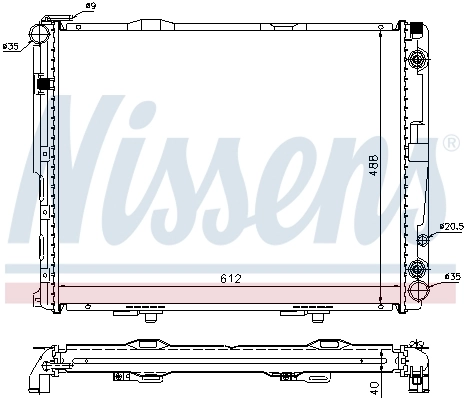 62762A Nissens Radiador de esfriamento de motor