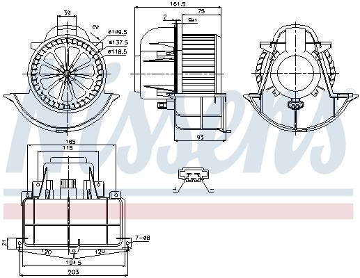Motor de ventilador de forno (de aquecedor de salão) Nissens 87139