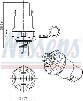 Sensor de pressão absoluta de aparelho de ar condicionado Nissens 301088