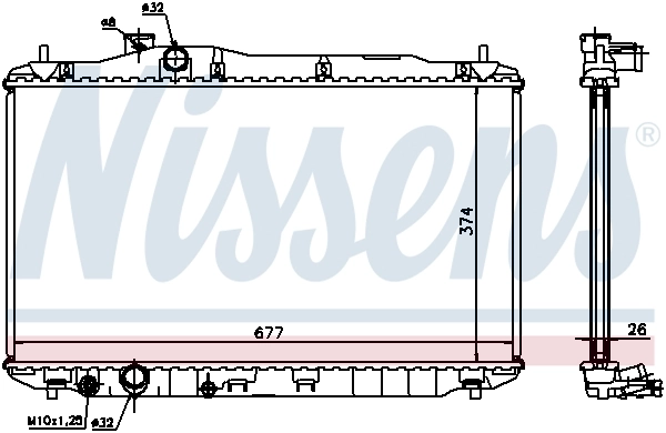 Radiador de esfriamento de motor Nissens 68134A