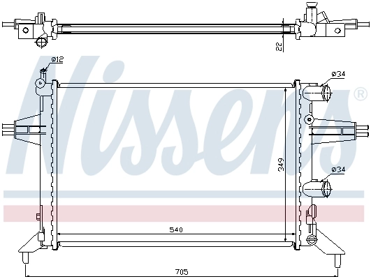 Radiador de esfriamento de motor Nissens 63016