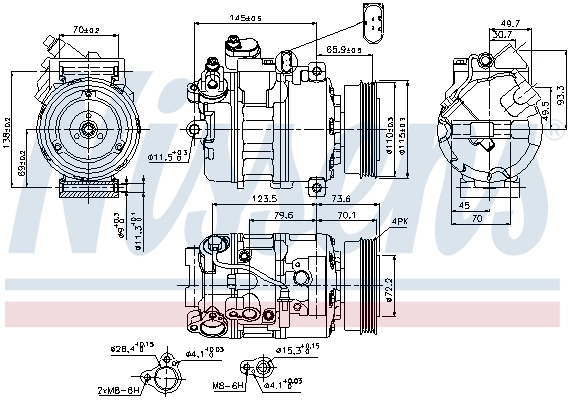 Compressor de aparelho de ar condicionado 89073 Nissens