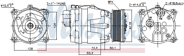Compressor de aparelho de ar condicionado 89048 Nissens
