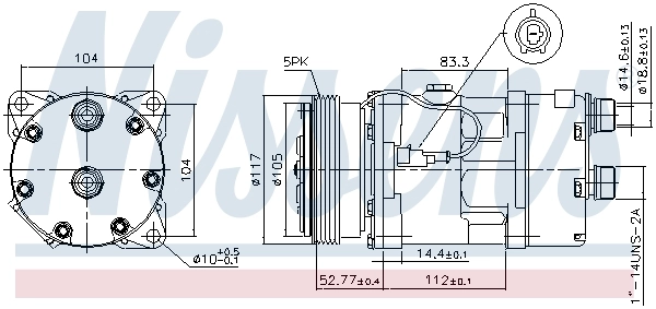 Compressor de aparelho de ar condicionado 89123 Nissens