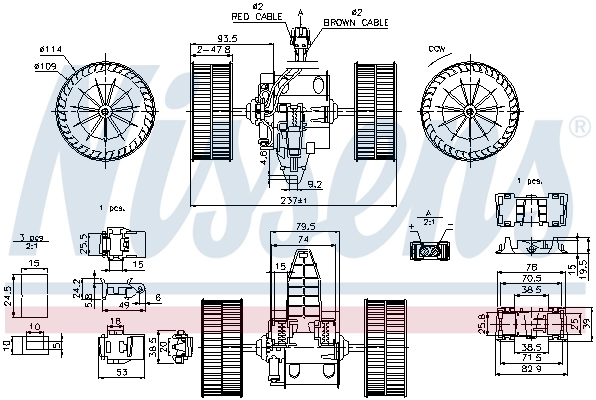 Motor de ventilador de forno (de aquecedor de salão) Nissens 87117