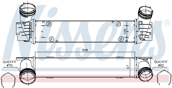 Radiador de intercooler 96480 Nissens
