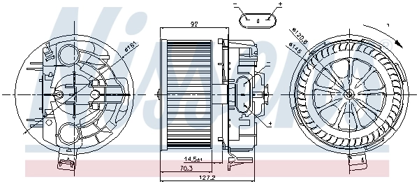 Motor de ventilador de forno (de aquecedor de salão) Nissens 87043