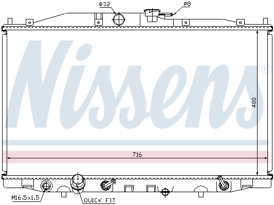 Radiador de esfriamento de motor Nissens 68112